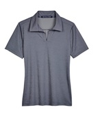 Devon & Jones CrownLux Performance Ladies' Address Melange Polo DG22W NAVY HEATHER Pocket